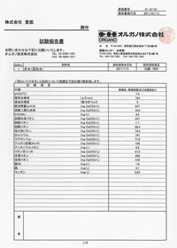 成分分析試験報告書